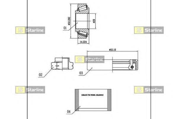 Комплект подшипника ступицы колеса STARLINE