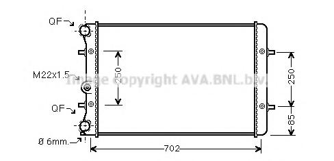 Радиатор, охлаждение двигателя AVA QUALITY COOLING