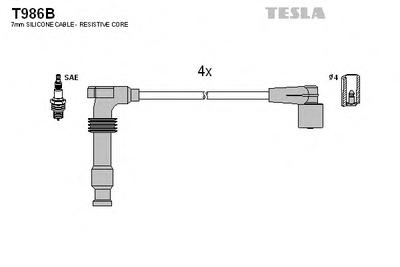 Комплект проводов зажигания TESLA T986B