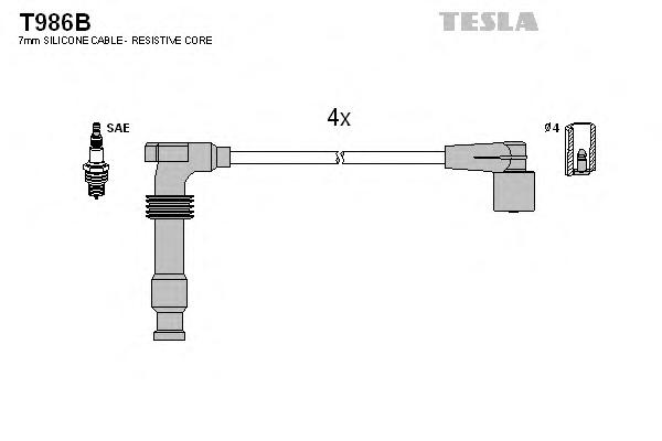 Комплект проводов зажигания TESLA