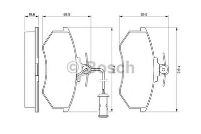 Комплект тормозных колодок, дисковый тормоз BOSCH 0 986 466 693