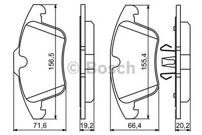 Комплект тормозных колодок, дисковый тормоз BOSCH 0 986 494 246