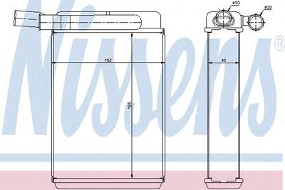 Теплообменник, отопление салона NISSENS  77601