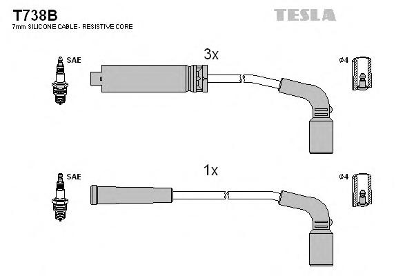 Комплект проводов зажигания TESLA