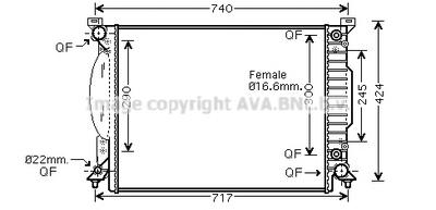 Радиатор, охлаждение двигателя AVA QUALITY COOLING AI 2205