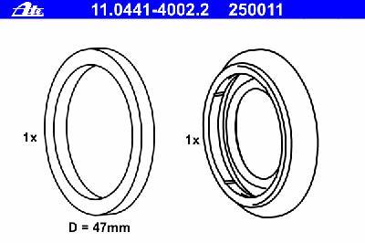 Комплект прокладок, корпус скобы тормоза ATE 11.0441-4002.2