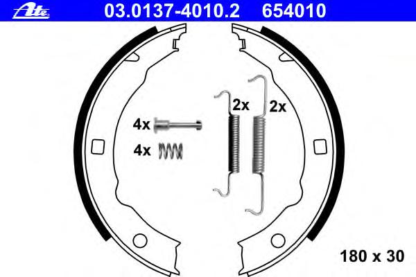 Комплект тормозных колодок, стояночная тормозная система ATE