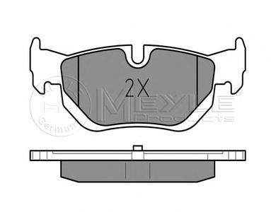 Комплект тормозных колодок, дисковый тормоз MEYLE