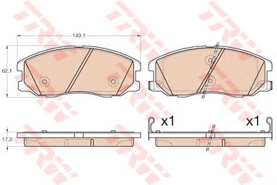 Комплект тормозных колодок, дисковый тормоз TRW GDB1978