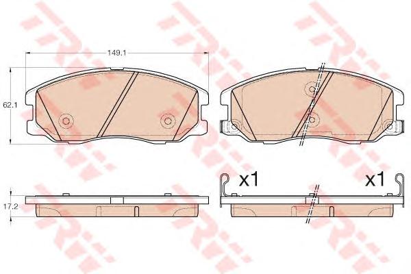 Комплект тормозных колодок, дисковый тормоз TRW