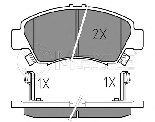 Комплект тормозных колодок, дисковый тормоз MEYLE