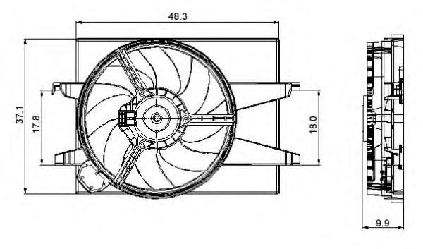 Вентилятор, охлаждение двигателя NRF