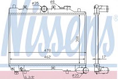 Радиатор, охлаждение двигателя NISSENS 62512