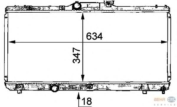 Радиатор, охлаждение двигателя HELLA