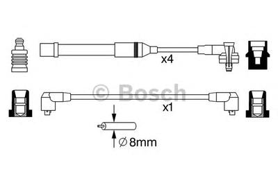 Комплект проводов зажигания BOSCH 0 986 357 051