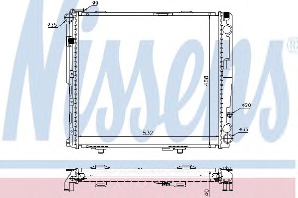 Радиатор, охлаждение двигателя NISSENS