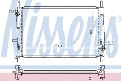 Радиатор, охлаждение двигателя NISSENS 62104
