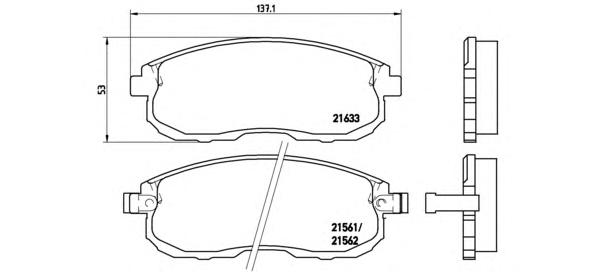Комплект тормозных колодок, дисковый тормоз BREMBO