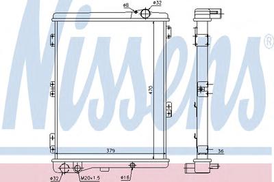 Радиатор, охлаждение двигателя NISSENS 604411