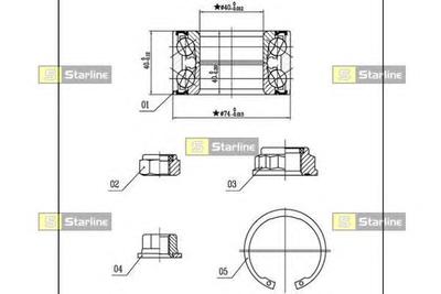 Комплект подшипника ступицы колеса STARLINE LO 03455