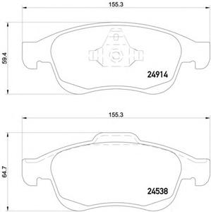 Комплект тормозных колодок, дисковый тормоз TEXTAR 2491401