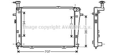 Радиатор, охлаждение двигателя AVA QUALITY COOLING HY 2210