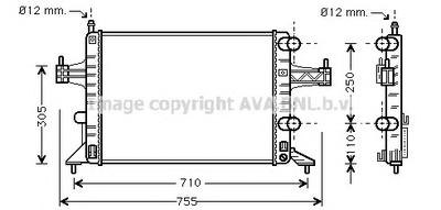 Радиатор, охлаждение двигателя AVA QUALITY COOLING OLA 2303