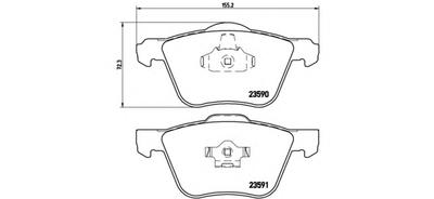 Комплект тормозных колодок, дисковый тормоз BREMBO P86 022