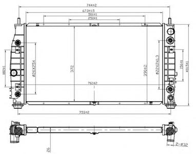 Радиатор, охлаждение двигателя NRF 53954
