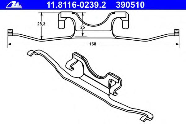 Пружина, тормозной суппорт ATE