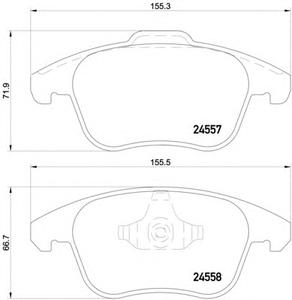 Комплект тормозных колодок, дисковый тормоз TEXTAR 24557 19,0 0 5