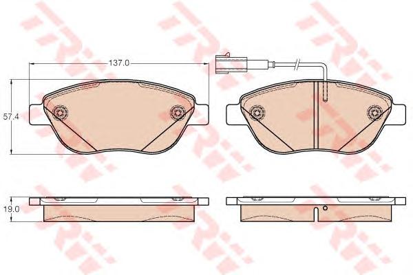 Комплект тормозных колодок, дисковый тормоз TRW