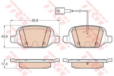 Комплект тормозных колодок, дисковый тормоз TRW GDB1985