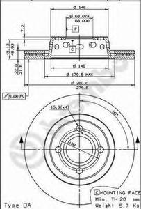 Тормозной диск BREMBO 09.7821.10