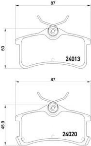 Комплект тормозных колодок, дисковый тормоз TEXTAR 24013 15,0 1 5