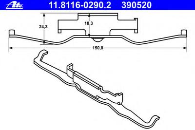 Пружина, тормозной суппорт ATE 11.8116-0290.2