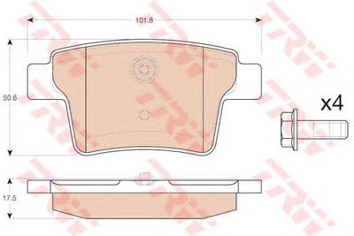 Комплект тормозных колодок, дисковый тормоз TRW GDB1988