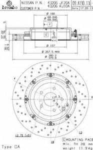 Тормозной диск BREMBO 09.A190.13