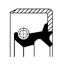 Уплотняющее кольцо вала, рулевой механизм CORTECO 19016632B