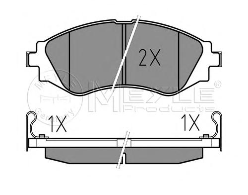 Комплект тормозных колодок, дисковый тормоз MEYLE