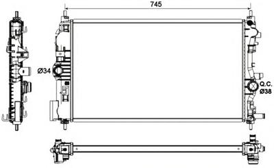 Радиатор, охлаждение двигателя NRF 53129