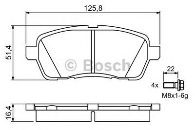 Комплект тормозных колодок, дисковый тормоз BOSCH 0 986 494 195