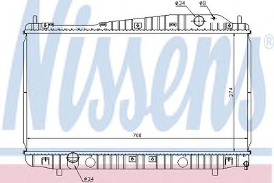 Радиатор, охлаждение двигателя NISSENS 61638