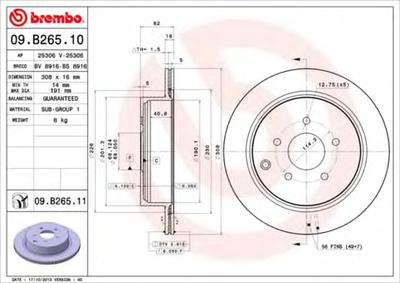 Тормозной диск BREMBO 09.B265.11