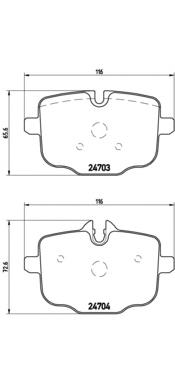 Комплект тормозных колодок, дисковый тормоз BREMBO