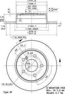 Тормозной диск BREMBO 08.A737.11