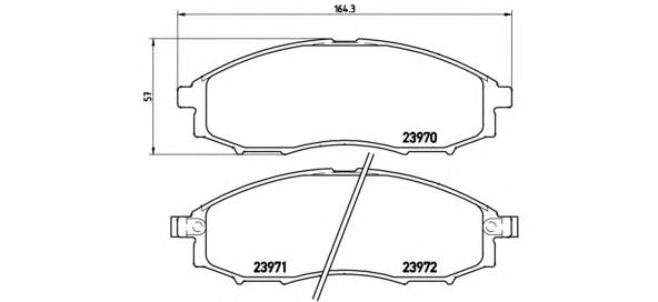 Комплект тормозных колодок, дисковый тормоз BREMBO