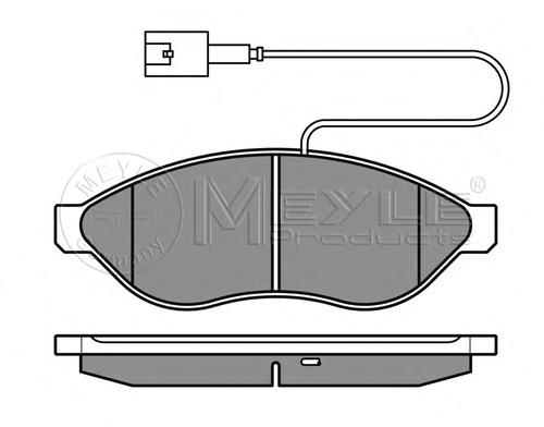 Комплект тормозных колодок, дисковый тормоз MEYLE