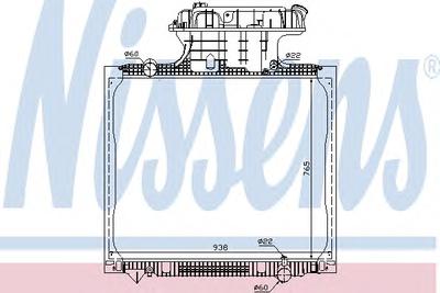 Радиатор, охлаждение двигателя NISSENS 62875