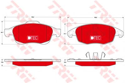 Комплект тормозных колодок, дисковый тормоз TRW GDB1690DTE